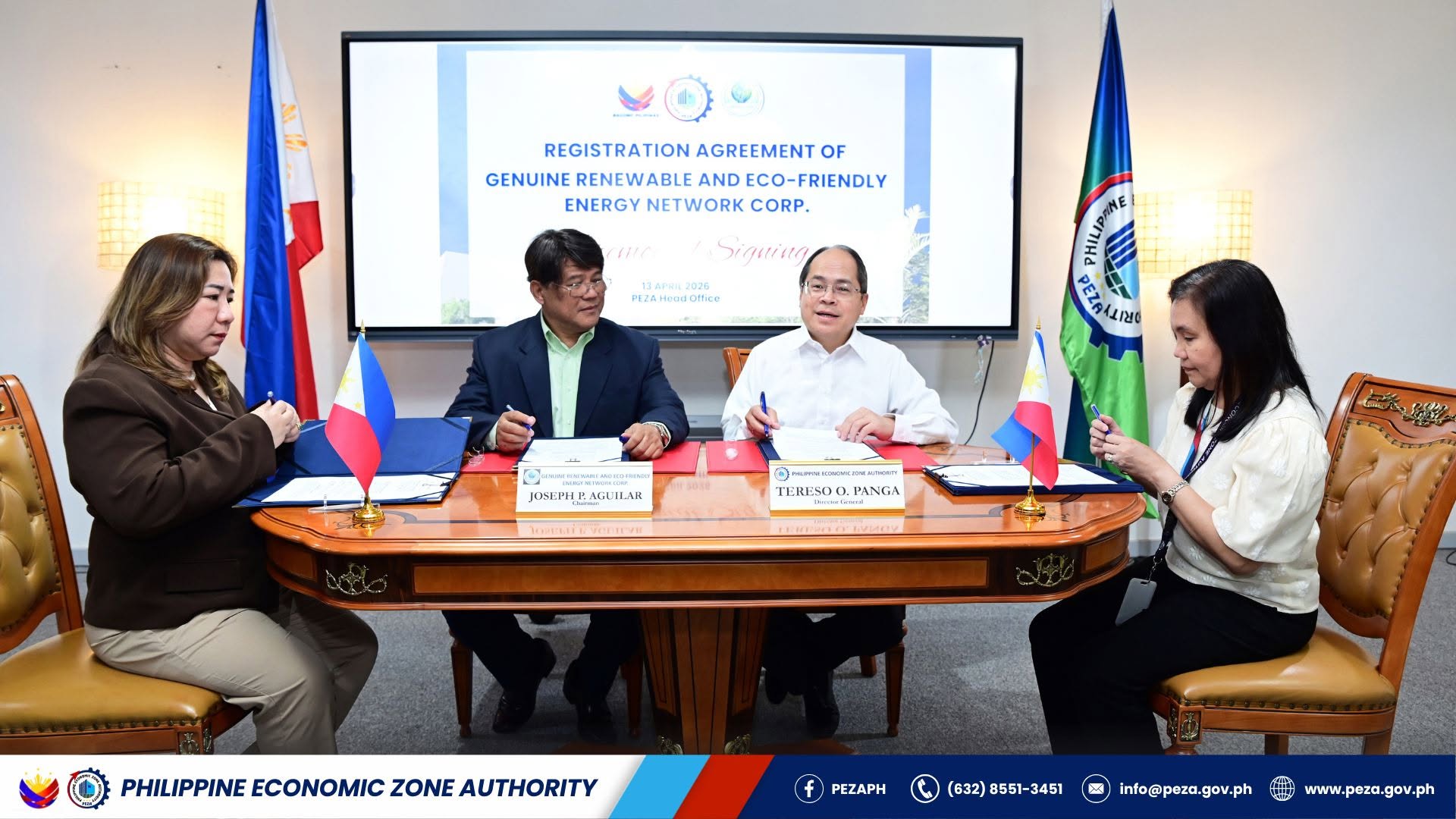 GREENC and PEZA representatives at the registration agreement signing