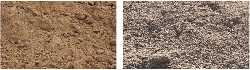 Washed sand and construction sand