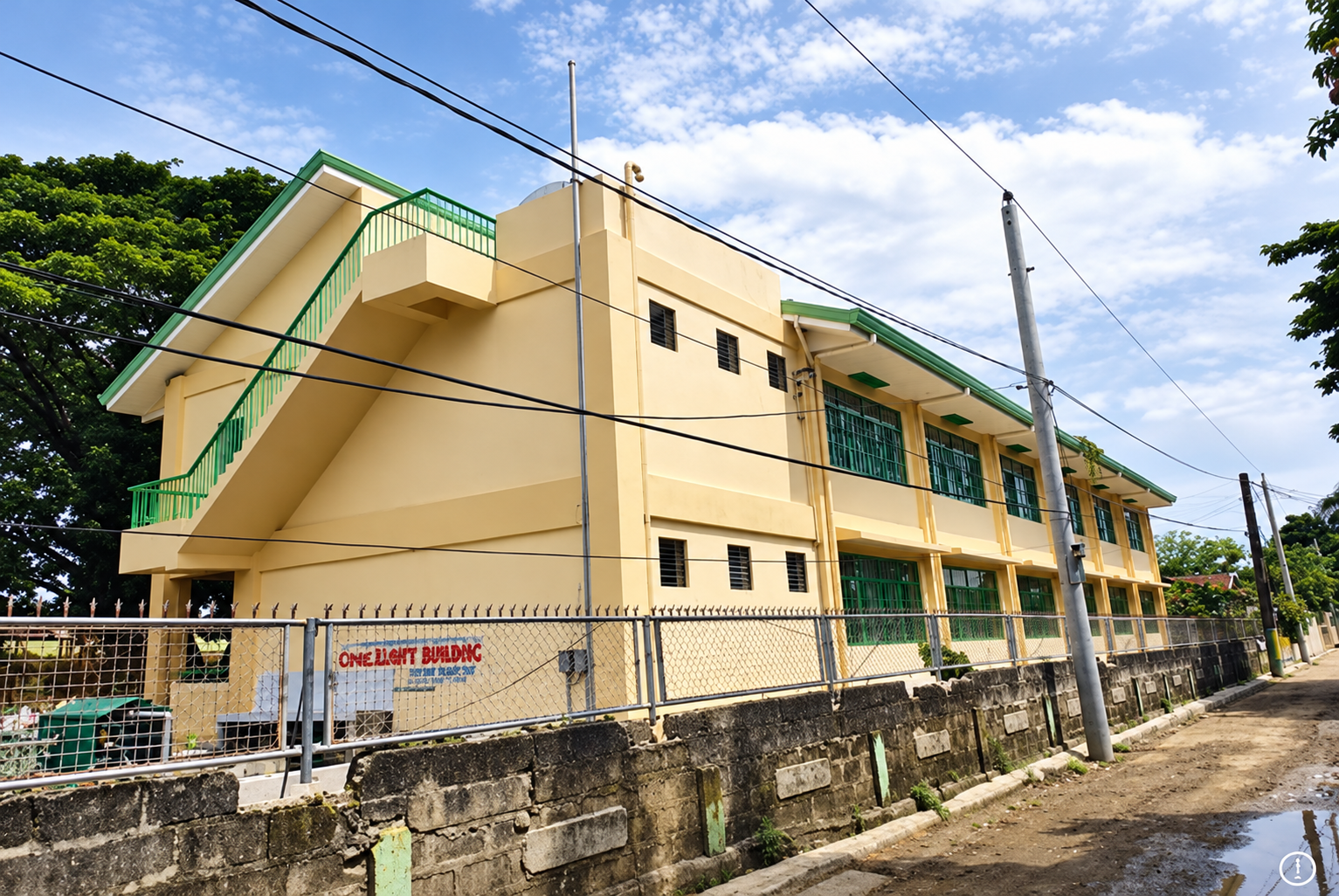Completed multi-storey school building